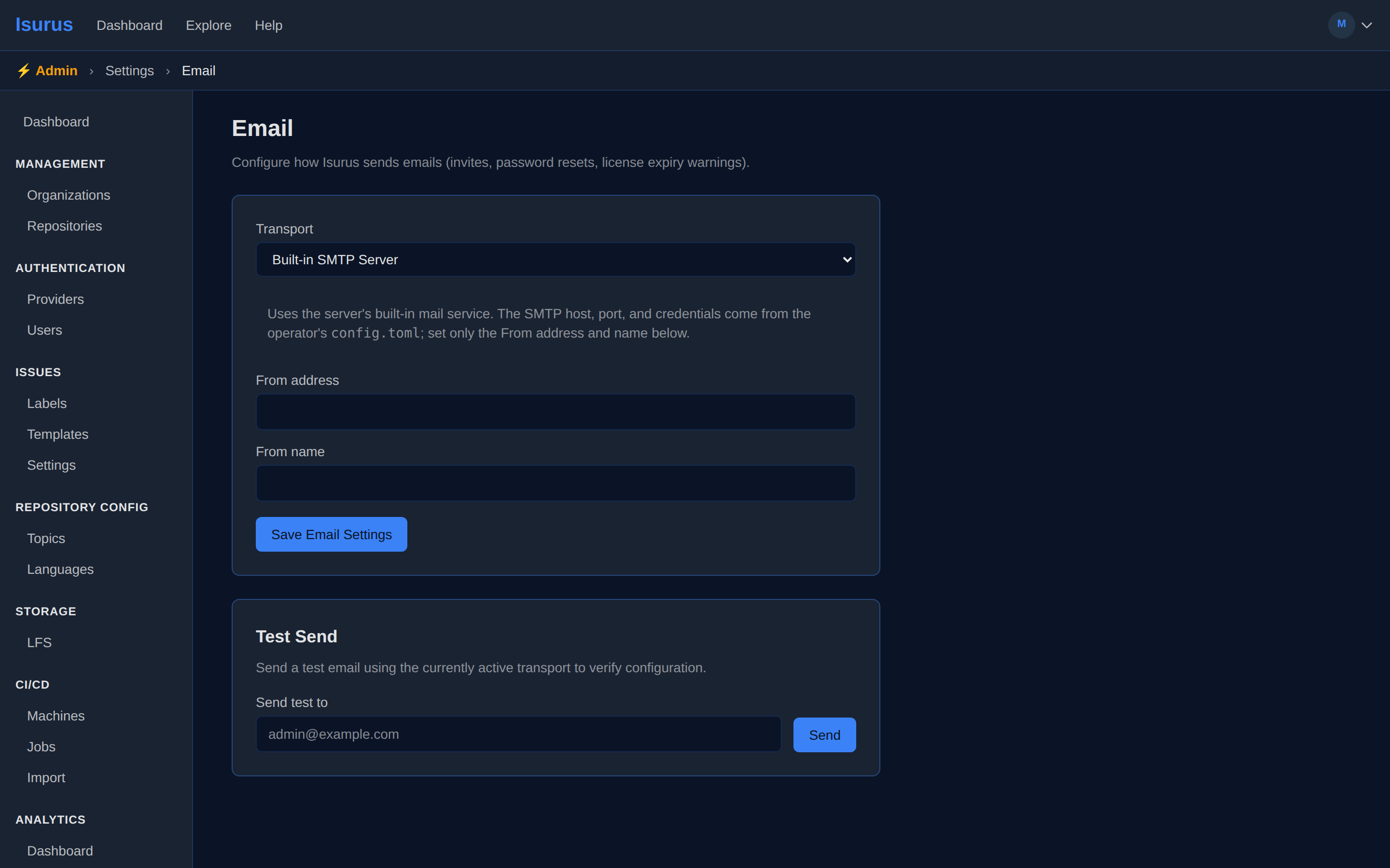 Admin — email